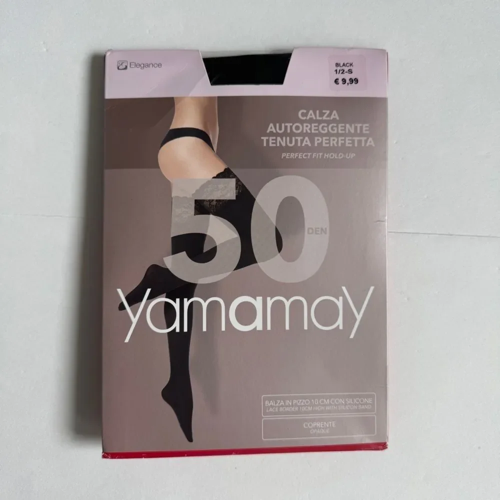 Yamamay TAUD99X002 Black Calza 50 DEN Size Small NWT
